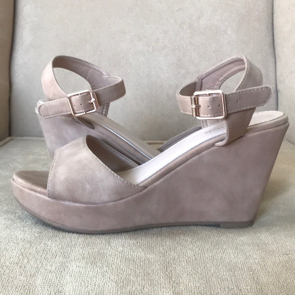 Nude Suede Wedges